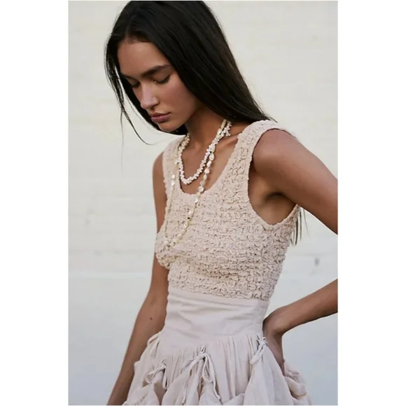 Free People Exotic Escape Convertible Maxi Dress Semolina Nwt - Picture 3 of 12